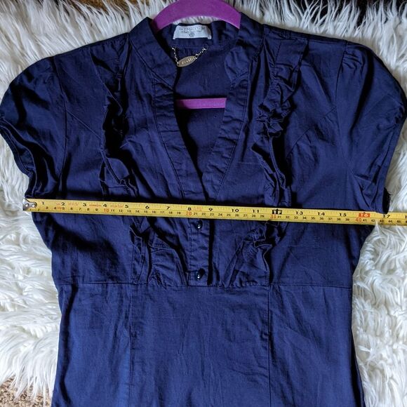 3 for $20!  Ali & Kris Fitted Stretch Cotton Dressy Shirt with Ruffles & Buttons - Picture 6 of 10